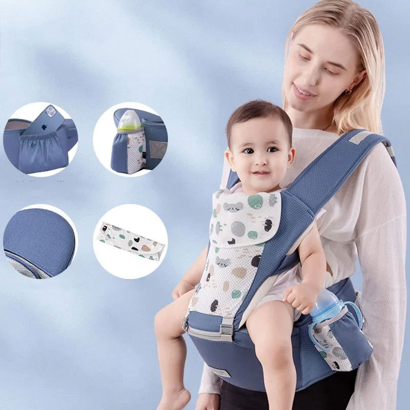 Newborn Ergonomic Baby Carrier Backpack Infant Baby Hipseat Carrier Front Facing Ergonomic Kangaroo Baby Wrap Sling Travel - Slobuy