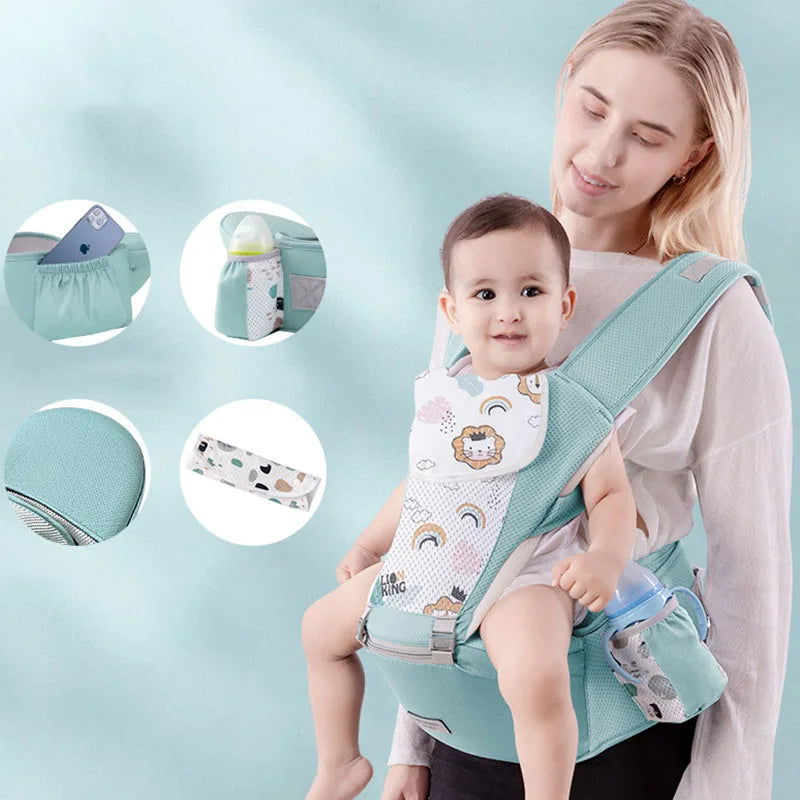 Newborn Ergonomic Baby Carrier Backpack Infant Baby Hipseat Carrier Front Facing Ergonomic Kangaroo Baby Wrap Sling Travel - Slobuy