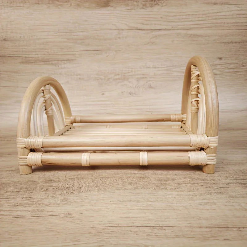 Newborn Photography Props Baby Bamboo Bed Bohemian Style Rattan Hollow Doll Bed Rattan Basket Furniture Infant Pose Baby Shootin - Slobuy