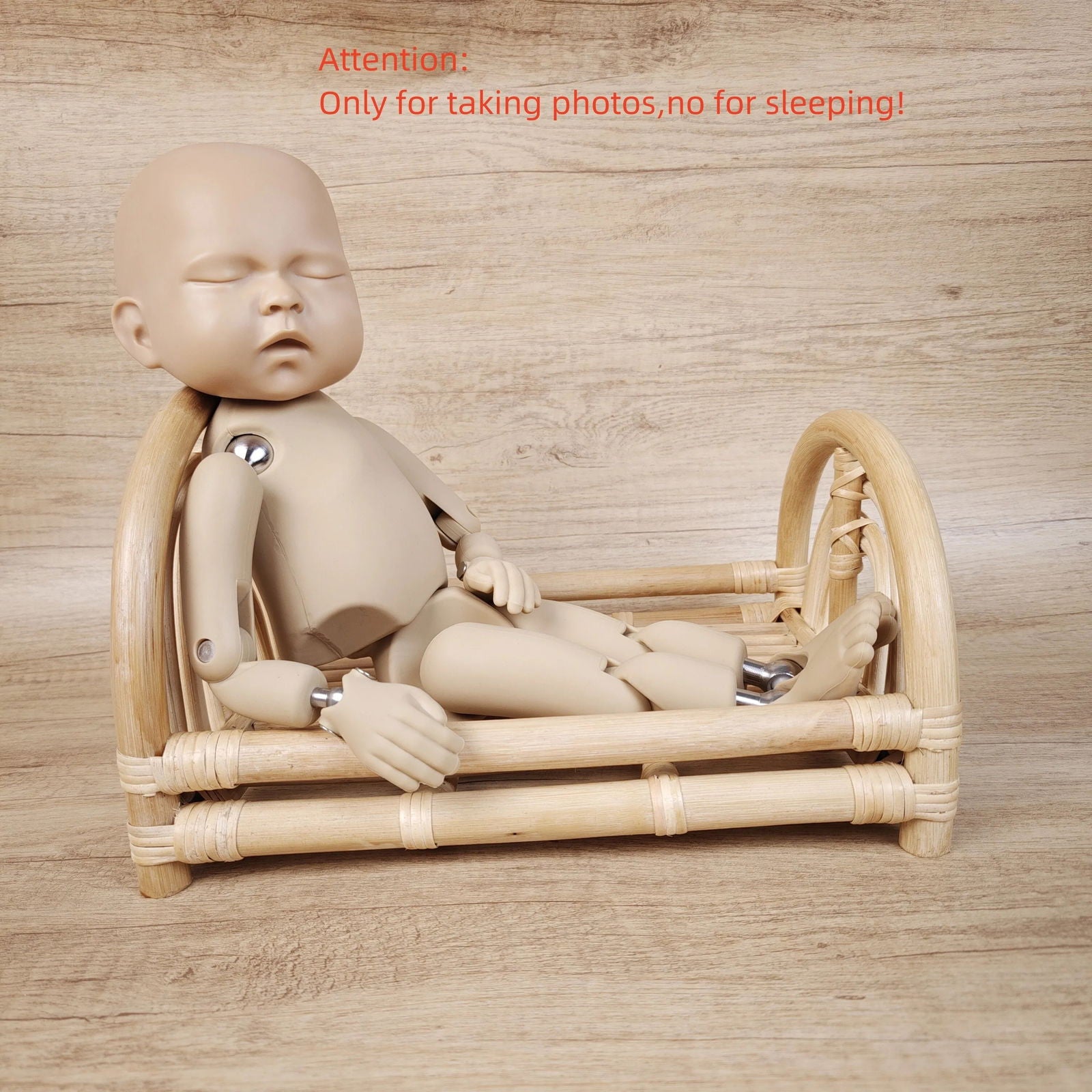 Newborn Photography Props Baby Bamboo Bed Bohemian Style Rattan Hollow Doll Bed Rattan Basket Furniture Infant Pose Baby Shootin - Slobuy