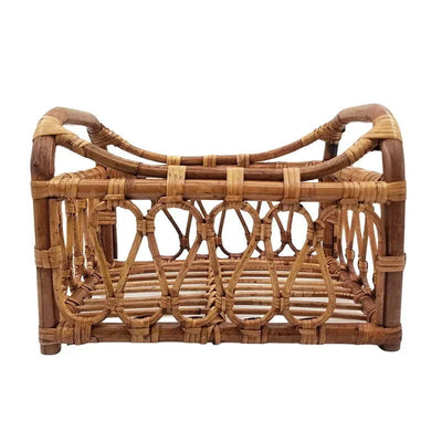 Newborn Photography Props Vintage Bed Woven Rattan Basket Baby Photo Shoot Furniture Posing Chair Photo Bebe Accessories - Slobuy
