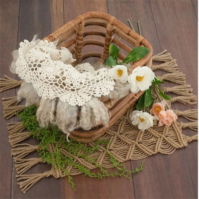 Newborn Photography Props Weaving Blanket Baby Basket Background Posing Furniture Backdrop Mat Photo Studio Accessori Fotografia - Slobuy