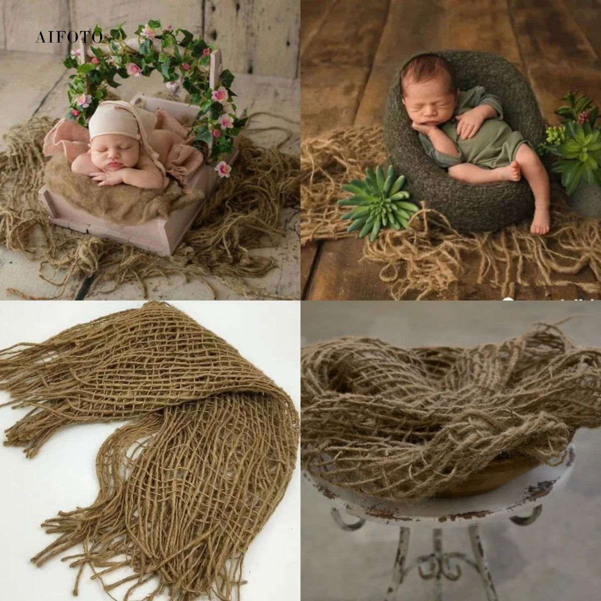 Newborn Retro Photography Props Infant Woven Rattan Bed Baby Crib Photo Studio Handmade Posing Props Kawaii Shooting Furnitures - Slobuy