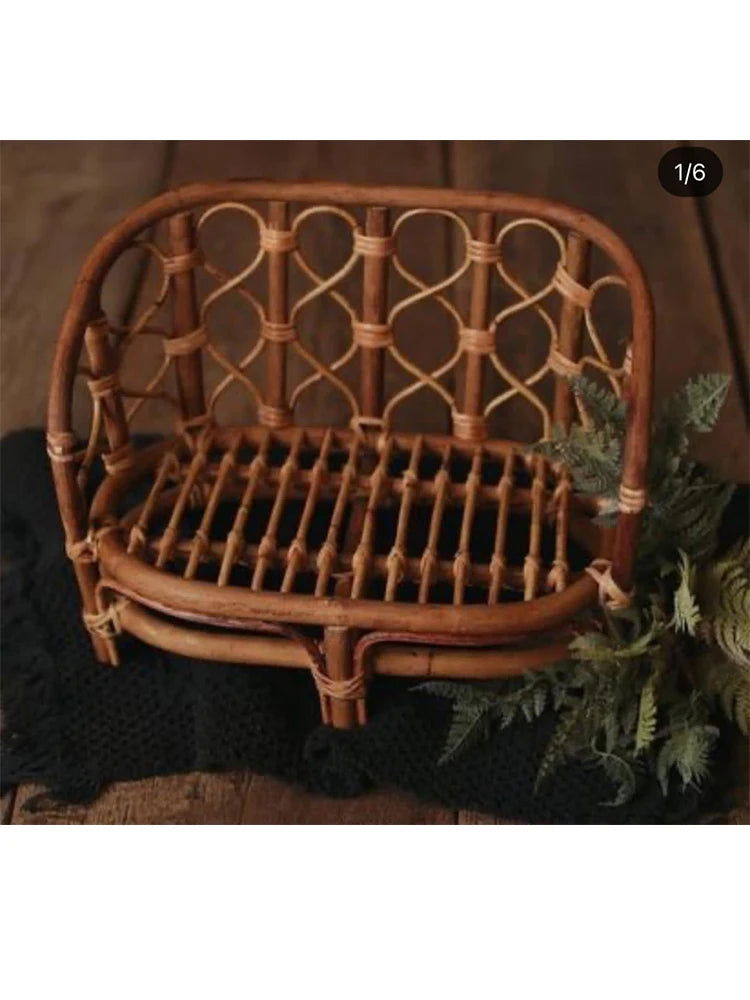 Newborn Retro Photography Props Infant Woven Rattan Bed Baby Crib Photo Studio Handmade Posing Props Kawaii Shooting Furnitures - Slobuy