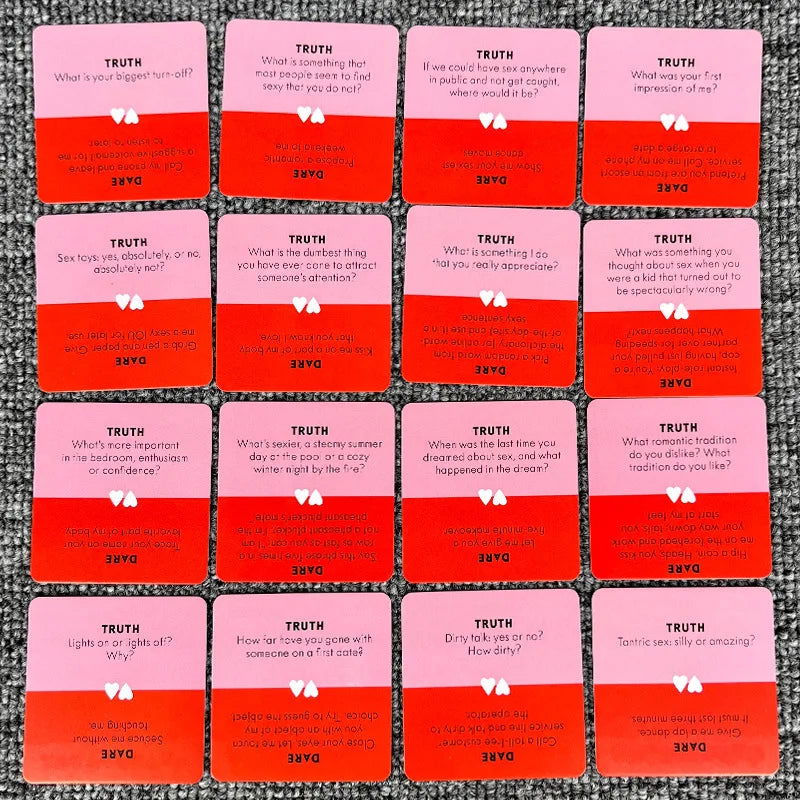 Newest 51PCS Truth Or Dare For Couples Cards Games Lovers Board Game Supply English Version Board Game - Slobuy