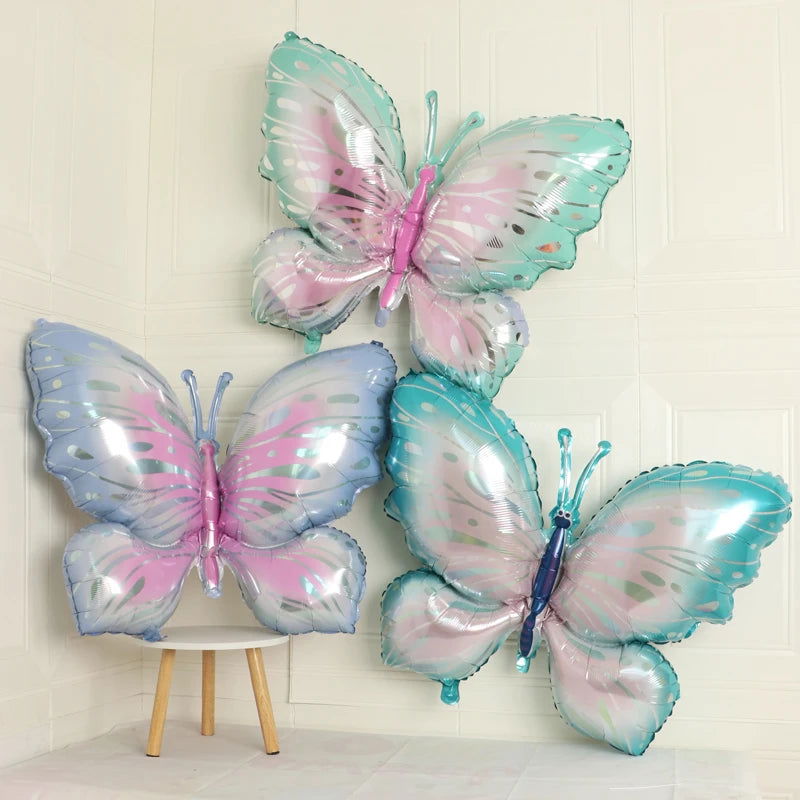 Newest Butterfly Birthday Balloon Set Blue Green Purple Foil Ball  Baby Shower Helium Balloon Birthday Party  Decorations  Globo - Slobuy