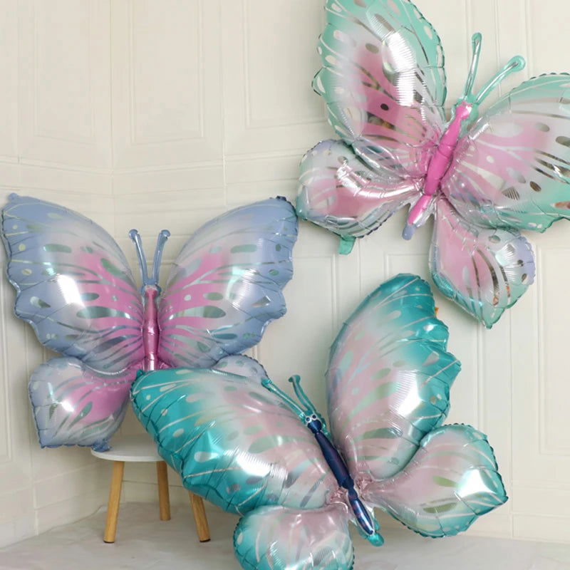 Newest Butterfly Birthday Balloon Set Blue Green Purple Foil Ball  Baby Shower Helium Balloon Birthday Party  Decorations  Globo - Slobuy