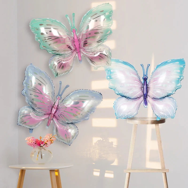 Newest Butterfly Birthday Balloon Set Blue Green Purple Foil Ball  Baby Shower Helium Balloon Birthday Party  Decorations  Globo - Slobuy