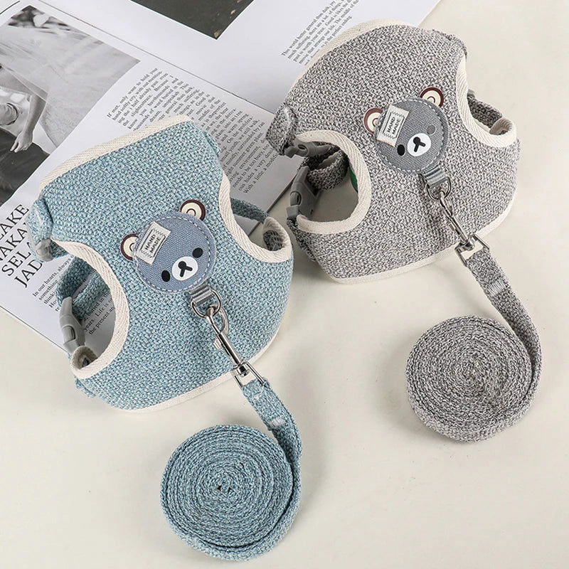 Newest Cute Rabbit Harness and Leash Set Bunny Pet Accessories Vest Harnesses Rabbit Leashes for Outdoor Walking Pets Supplies - Slobuy