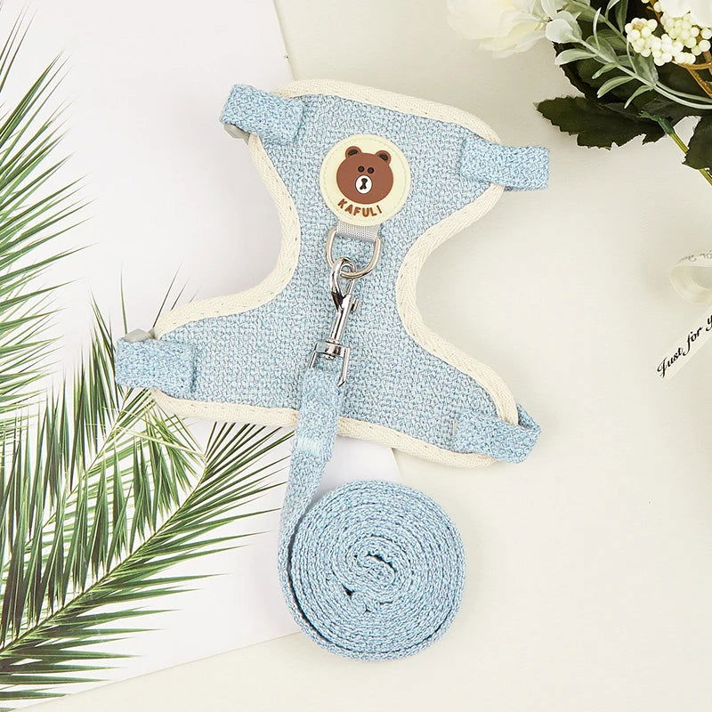 Newest Cute Rabbit Harness and Leash Set Bunny Pet Accessories Vest Harnesses Rabbit Leashes for Outdoor Walking Pets Supplies - Slobuy