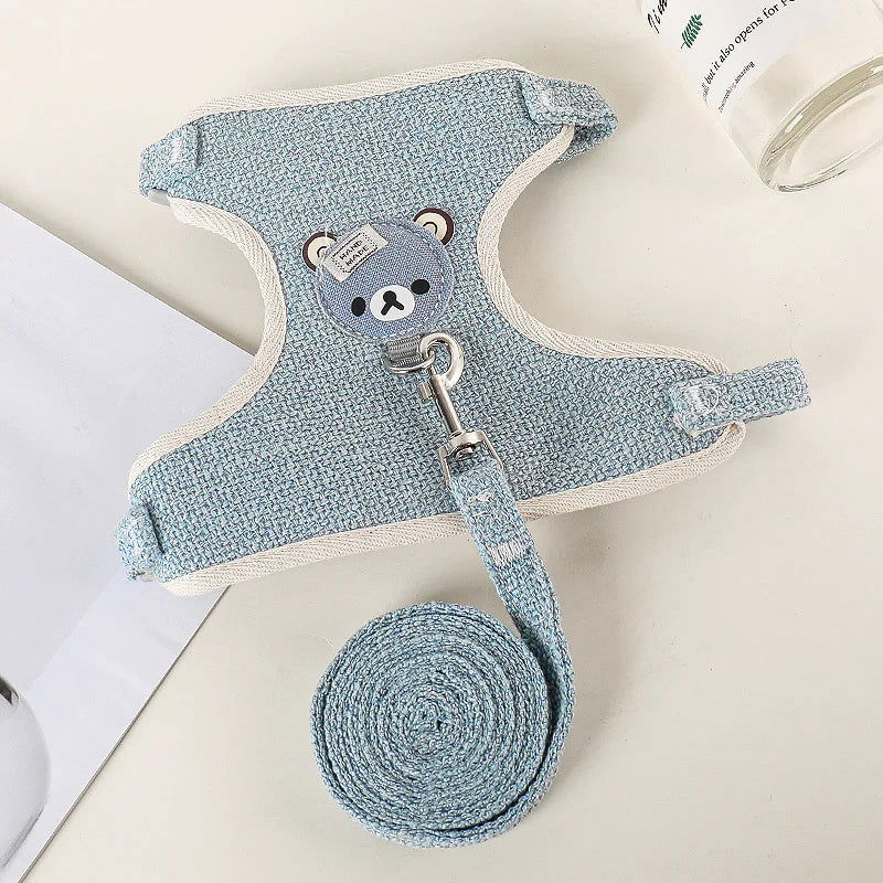 Newest Cute Rabbit Harness and Leash Set Bunny Pet Accessories Vest Harnesses Rabbit Leashes for Outdoor Walking Pets Supplies - Slobuy