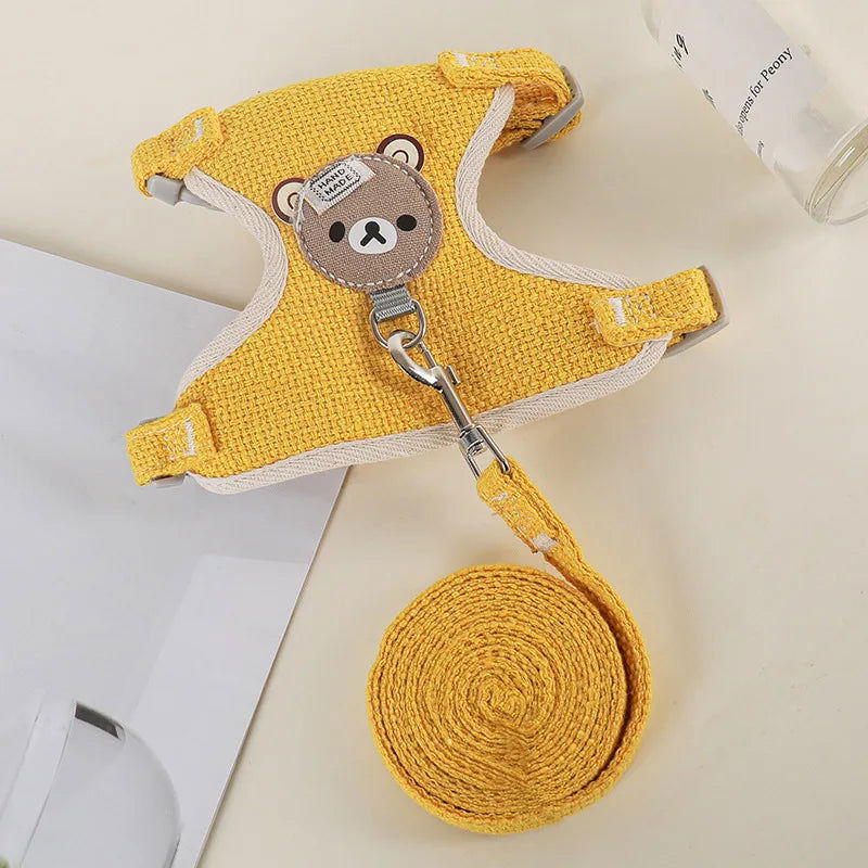 Newest Cute Rabbit Harness and Leash Set Bunny Pet Accessories Vest Harnesses Rabbit Leashes for Outdoor Walking Pets Supplies - Slobuy