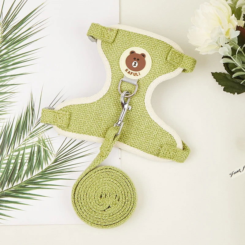 Newest Cute Rabbit Harness and Leash Set Bunny Pet Accessories Vest Harnesses Rabbit Leashes for Outdoor Walking Pets Supplies - Slobuy