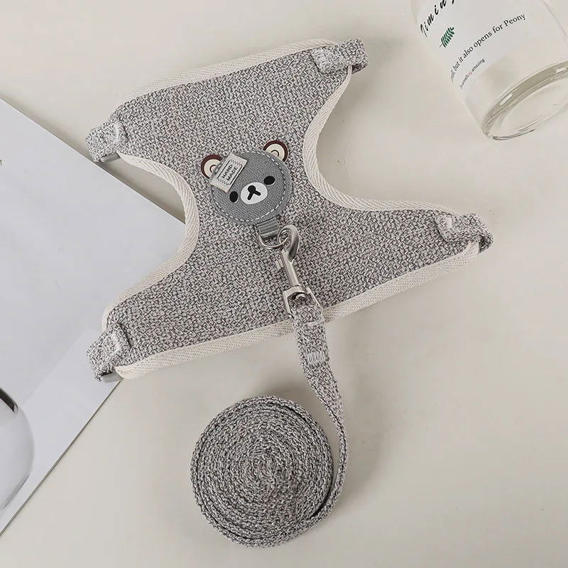 Newest Cute Rabbit Harness and Leash Set Bunny Pet Accessories Vest Harnesses Rabbit Leashes for Outdoor Walking Pets Supplies - Slobuy
