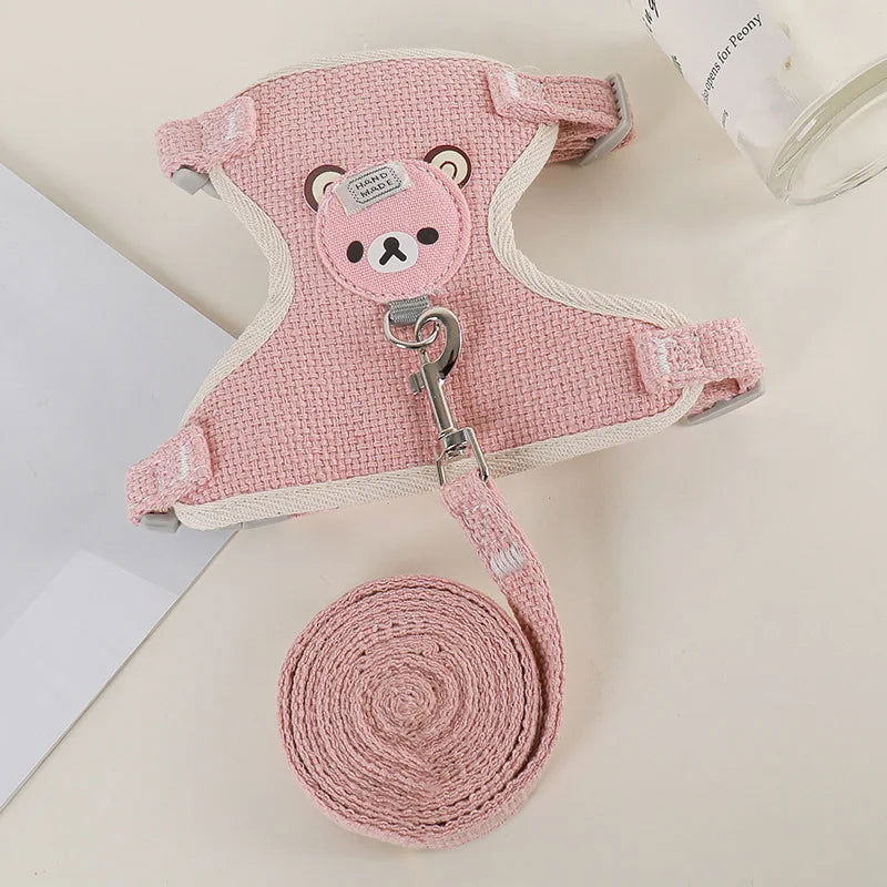 Newest Cute Rabbit Harness and Leash Set Bunny Pet Accessories Vest Harnesses Rabbit Leashes for Outdoor Walking Pets Supplies - Slobuy