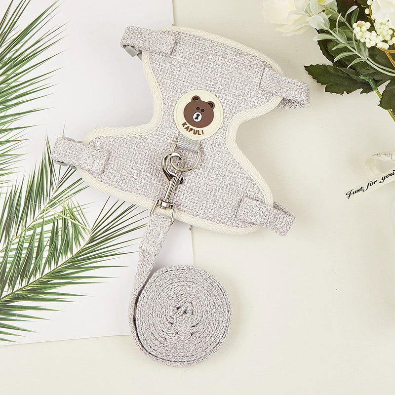 Newest Cute Rabbit Harness and Leash Set Bunny Pet Accessories Vest Harnesses Rabbit Leashes for Outdoor Walking Pets Supplies - Slobuy