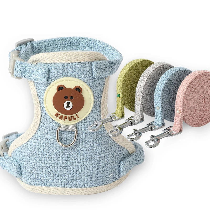 Newest Cute Rabbit Harness and Leash Set Bunny Pet Accessories Vest Harnesses Rabbit Leashes for Outdoor Walking Pets Supplies - Slobuy
