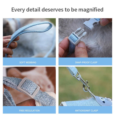 Newest Cute Rabbit Harness and Leash Set Bunny Pet Accessories Vest Harnesses Rabbit Leashes for Outdoor Walking Pets Supplies - Slobuy