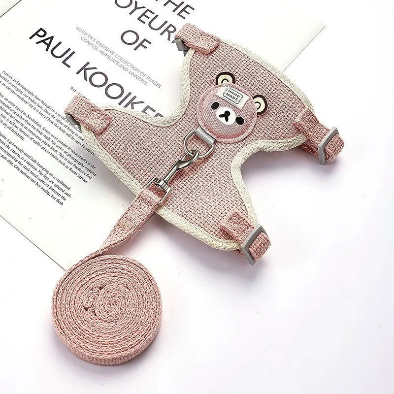 Newest Cute Rabbit Harness and Leash Set Bunny Pet Accessories Vest Harnesses Rabbit Leashes for Outdoor Walking Pets Supplies - Slobuy