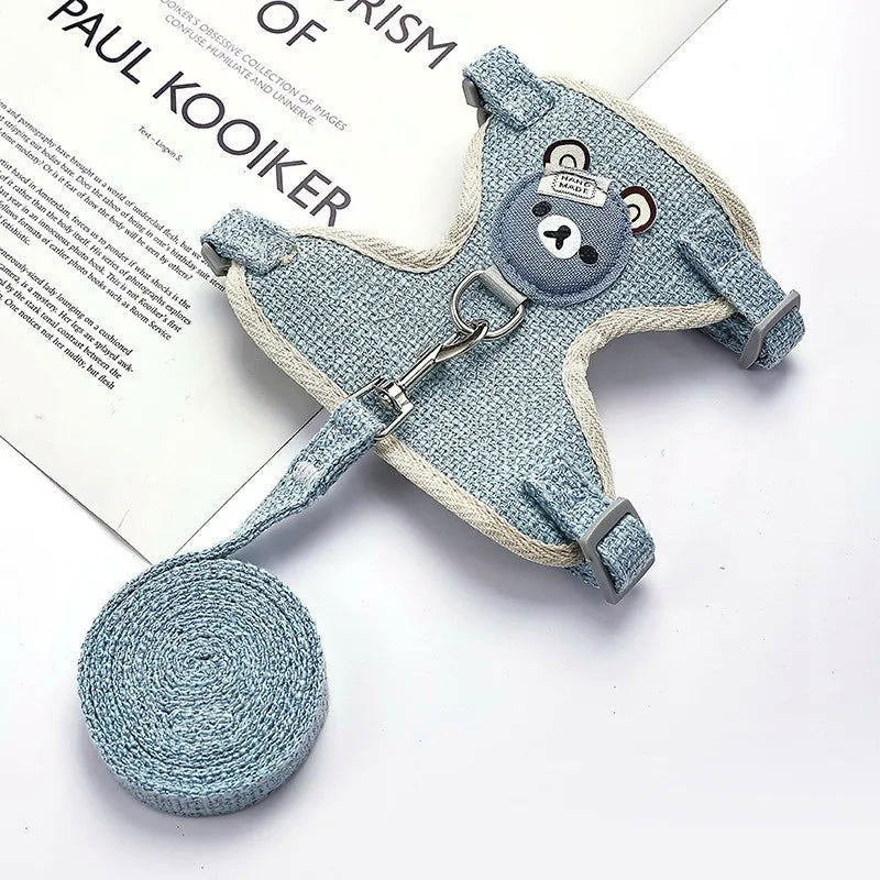 Newest Cute Rabbit Harness and Leash Set Bunny Pet Accessories Vest Harnesses Rabbit Leashes for Outdoor Walking Pets Supplies - Slobuy