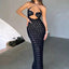 Nibber Solid Color Hanging Neck Maxi Dress Sexy Hollow Women Perspective Bag Hips Robe Female Street Trendy Dresses Clothing - Slobuy