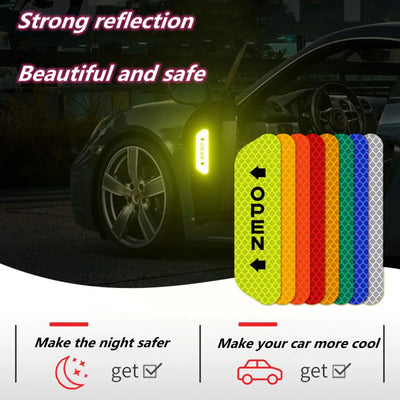 Night Reflective Car Door Sticker Safety Opening Warning Reflector Tape Decal Auto Car Accessories Exterior Interior Reflector - Slobuy