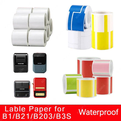 NiiMbot B1/B203 B21/B3s Label Printer Waterproof Anti-Oil Tear-Resistant Price Tag Pure Color Scratch-Resistant Label Paper - Slobuy