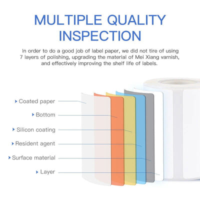NiiMbot B1/B203 B21/B3s Label Printer Waterproof Anti-Oil Tear-Resistant Price Tag Pure Color Scratch-Resistant Label Paper - Slobuy