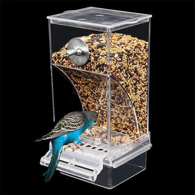 No Mess Bird Feeders Automatic Parrot Feeder Drinker Acrylic Seed Food Container Cage Accessories For Small And Medium Parakeets - Slobuy