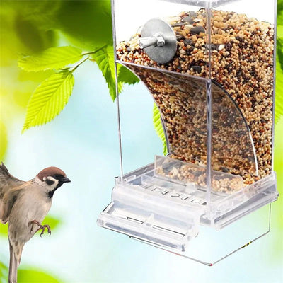 No Mess Bird Feeders Automatic Parrot Feeder Drinker Acrylic Seed Food Container Cage Accessories For Small And Medium Parakeets - Slobuy