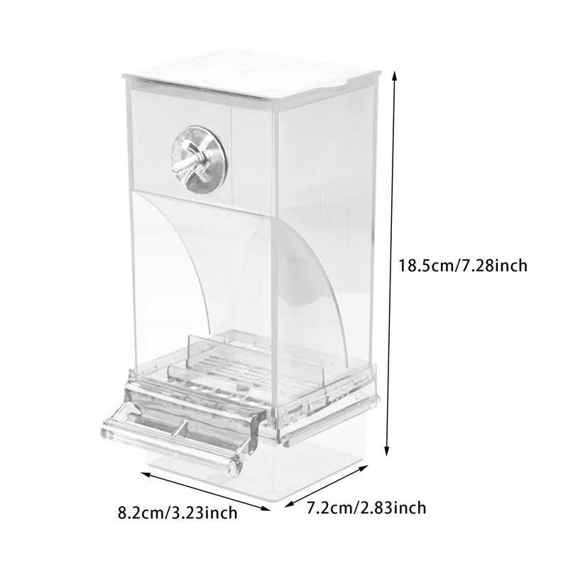 No Mess Bird Feeders Automatic Parrot Feeder Drinker Acrylic Seed Food Container Cage Accessories For Small And Medium Parakeets - Slobuy