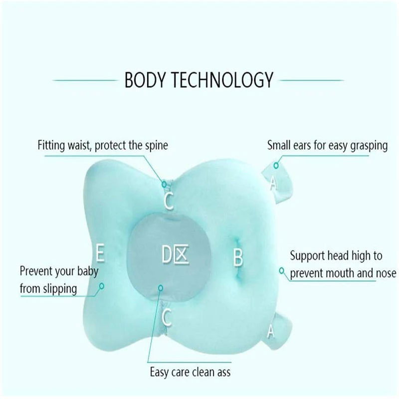 Non-slip Baby Bath Mat Tub Baby Shower Portable Mattress Air Mattress Comfort Pad Cute Wind Newborn Bathroom Safety Products - Slobuy