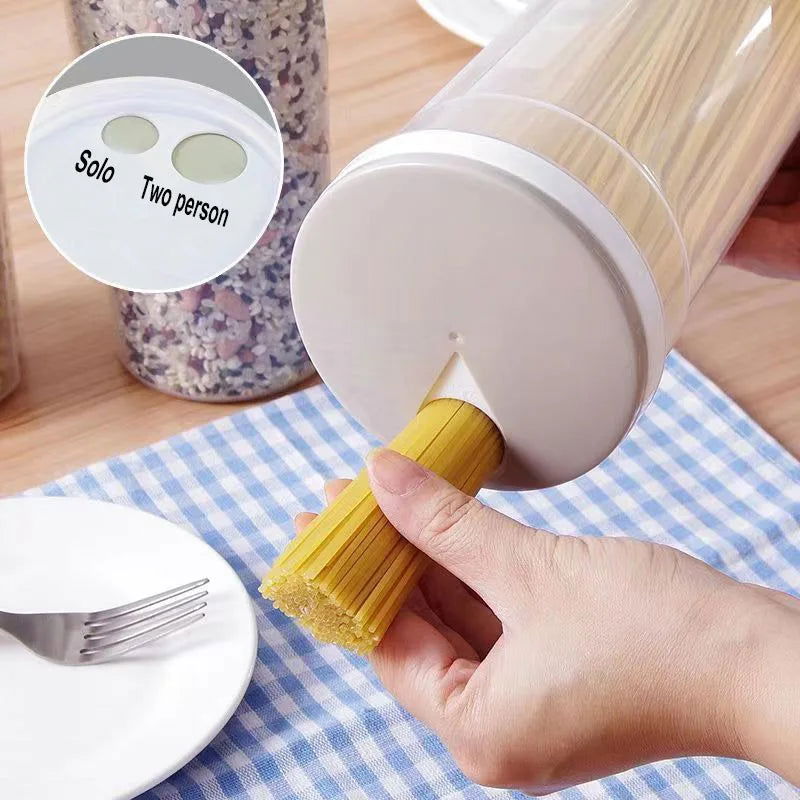 Noodles Sealed Can Kitchen Accessories Food Grade Plastic Kitchen Storage & Organization Quantitative Divided Can Storage Box - Slobuy