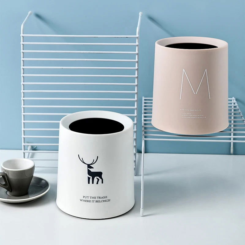 Nordic Desktop Double-Layer Mini Trash Can Household Coffee Table Desk Bedside Storage Bucket Can Be Customized Office Can - Slobuy