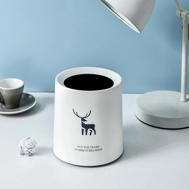 Nordic Desktop Double-Layer Mini Trash Can Household Coffee Table Desk Bedside Storage Bucket Can Be Customized Office Can - Slobuy