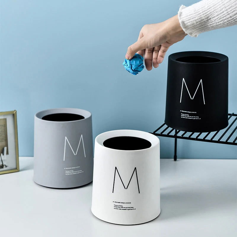Nordic Desktop Double-Layer Mini Trash Can Household Coffee Table Desk Bedside Storage Bucket Can Be Customized Office Can - Slobuy