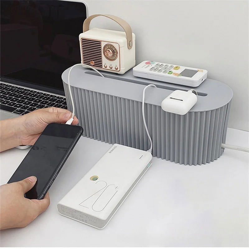 Nordic Plug Board Storage Box Cable Wire Organizer Case Socket Wireless WiFi Router Bracelet Desktop Data Line Plug Holder Shelf - Slobuy