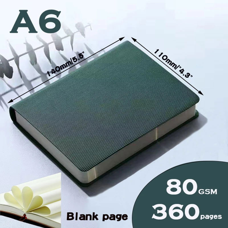 Notebooks A6 360P Lined/Blank Page Diary Planner Journal Notepad Stationery For Office School Supplies Bullet Sketch Agenda 2024 - Slobuy