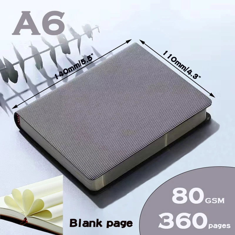 Notebooks A6 360P Lined/Blank Page Diary Planner Journal Notepad Stationery For Office School Supplies Bullet Sketch Agenda 2024 - Slobuy