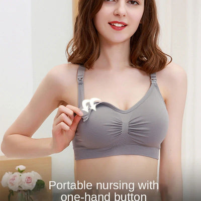 Nursing Bra Wirefree Breastfeeding Underwear Maternity Women Prevent Sagging Pregnancy Clothes Breathable Material Feeding Bras - Slobuy
