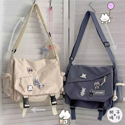 Nylon Handbags Shoulder Bag Large Capacity Crossbody Bags for Teenager Girls Men Harajuku Messenger Bag Student School Bags Sac - Slobuy