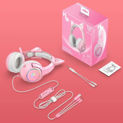 ONIKUMA K9 Wired Headphones with RGB Light Flexible HD Mic 3.5mm Gaming Headset Computer Earphones for PC Gamer PS4 XBox - Slobuy
