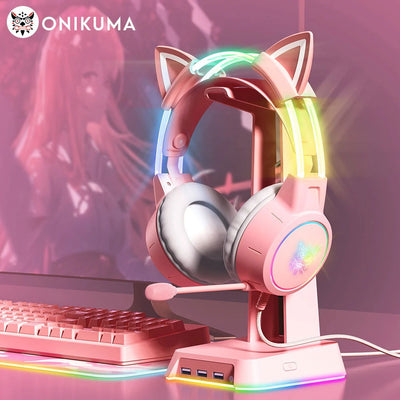 ONIKUMA X15 Pro Wired Headphones with RGB Head Beam Flexible Mic Button Control Gaming Headset Gamer for Compute PC - Slobuy
