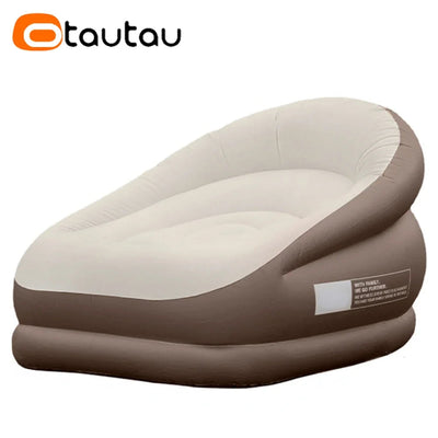 OTAUTAU Outdoor Inflatable Sofa with Footrest Ottoman Stool Portable Camping Folding Furniture Chasie Lounge Recliner SF101 - Slobuy