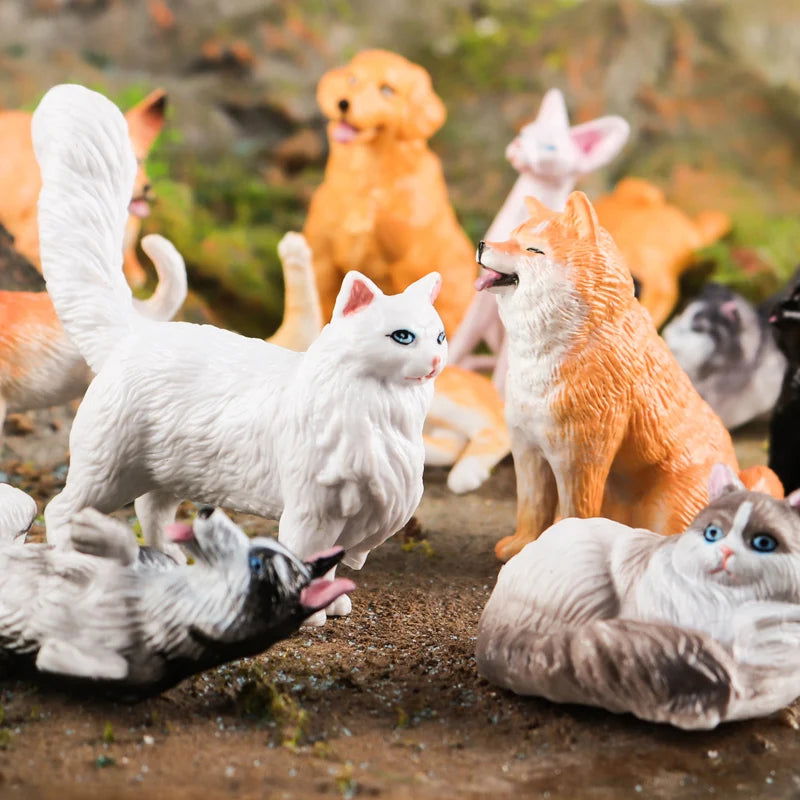 Oenux Montessori Miniature Lion Shark Horse Dinosaur Animals Model Set Action Figures Figurine Zoo Cute Education Kids Toy Gift - Slobuy