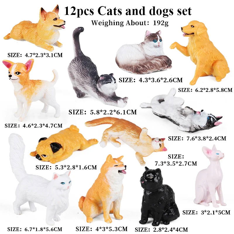 Oenux Montessori Miniature Lion Shark Horse Dinosaur Animals Model Set Action Figures Figurine Zoo Cute Education Kids Toy Gift - Slobuy