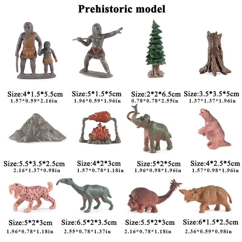 Oenux Montessori Miniature Lion Shark Horse Dinosaur Animals Model Set Action Figures Figurine Zoo Cute Education Kids Toy Gift - Slobuy