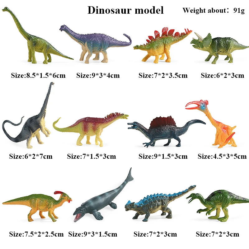 Oenux Montessori Miniature Lion Shark Horse Dinosaur Animals Model Set Action Figures Figurine Zoo Cute Education Kids Toy Gift - Slobuy