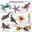 Oenux Montessori Miniature Lion Shark Horse Dinosaur Animals Model Set Action Figures Figurine Zoo Cute Education Kids Toy Gift - Slobuy
