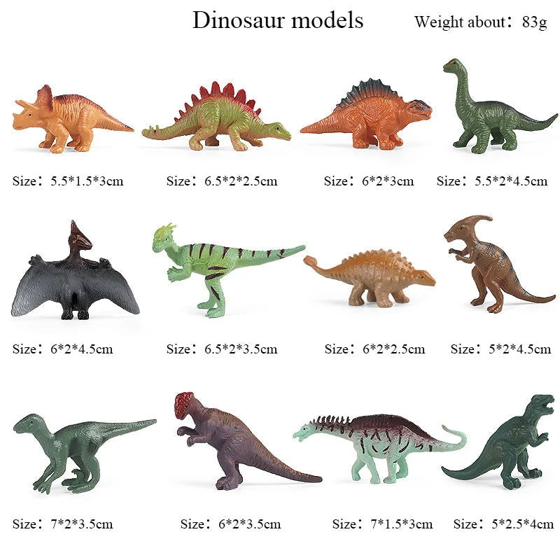Oenux Montessori Miniature Lion Shark Horse Dinosaur Animals Model Set Action Figures Figurine Zoo Cute Education Kids Toy Gift - Slobuy